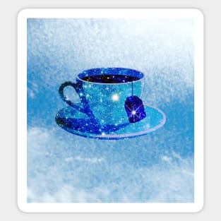 Stars in my tea - blue (bg) Sticker